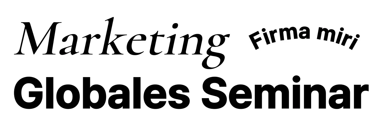 Corporate Marketing Seminar mit schwarzem Typografiekonzept