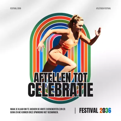 Promoot een eenvoudig sportevenement in groen en geel