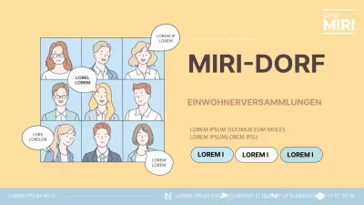 Werbung für einen Livestream der Bürgerversammlung in einem trendigen Farbschema aus Gelb und Hellblau