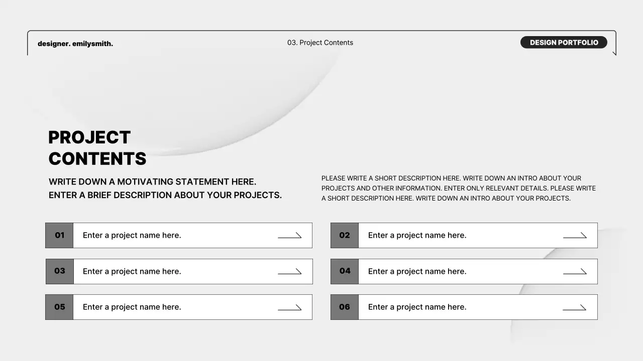 Black Minimal Design Portfolio Presentation
