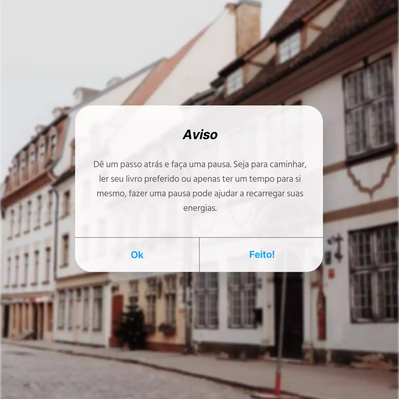 Aviso de mensagem simples branco e castanho