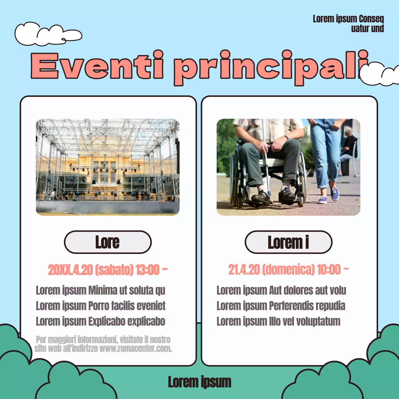 Promuovere gli eventi della Giornata della consapevolezza della disabilità in azzurro e rosso.