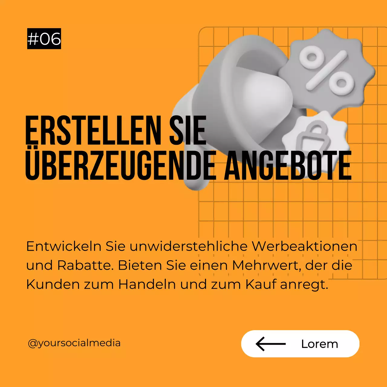 Orange-grauer Leitfaden für eine mutige Verkaufsstrategie für kleine Unternehmen