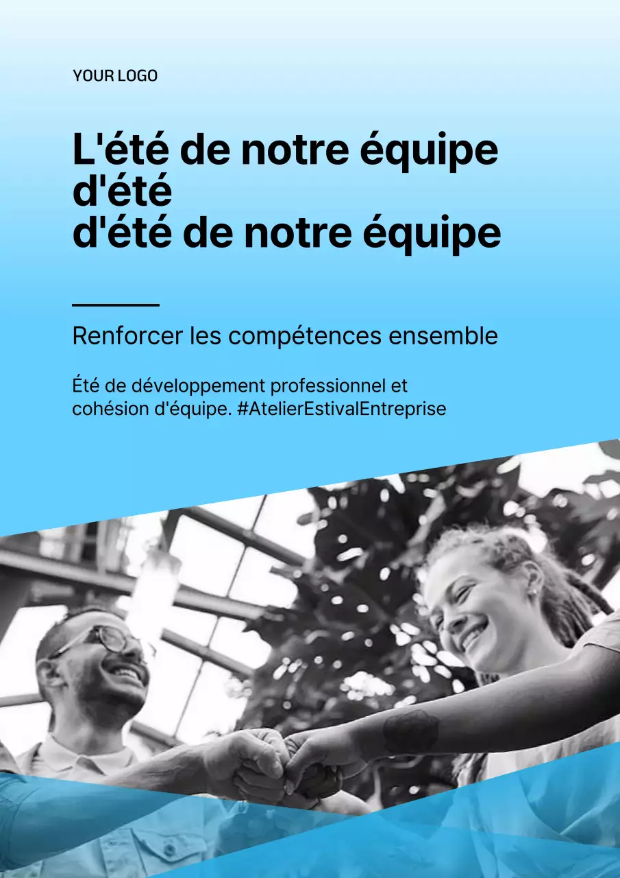 Promouvoir un atelier d'été moderne en bleu clair