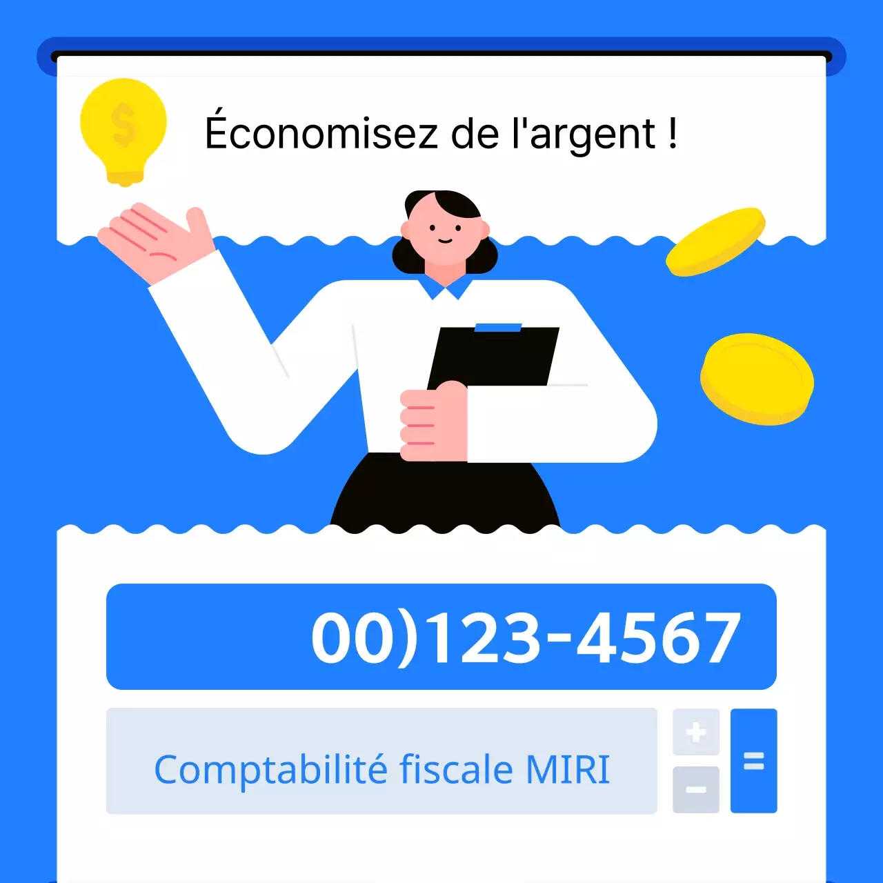 Une introduction minimaliste à la comptabilité fiscale en bleu et bleu clair