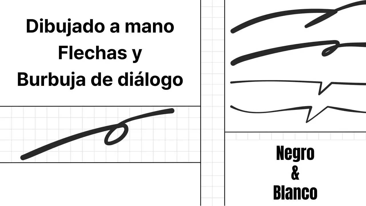 Flechas y bocadillo dibujados a mano