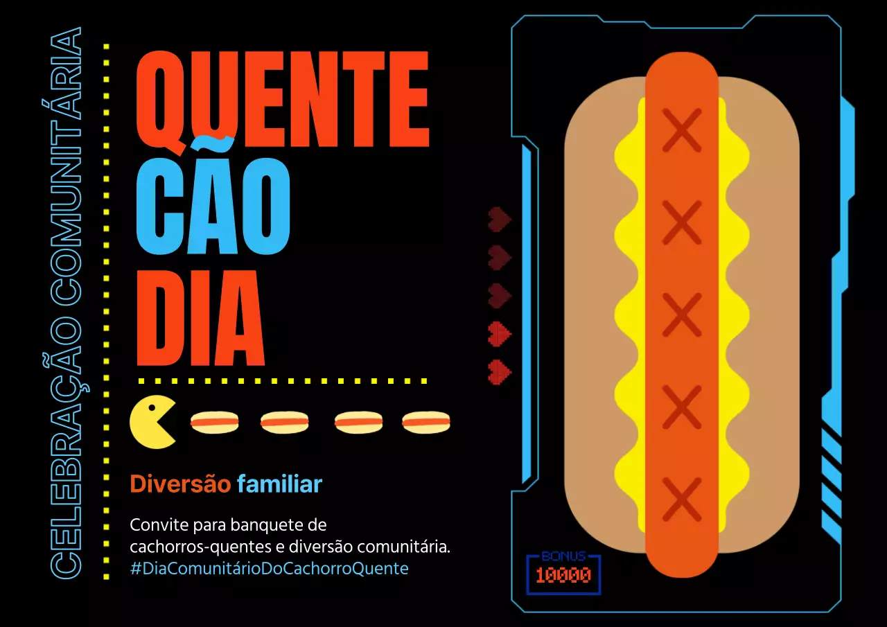 Anúncio retro do dia do cachorro-quente em preto e vermelho