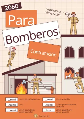 Promover el reclutamiento de bomberos con disfraces kitsch naranja y marrón
