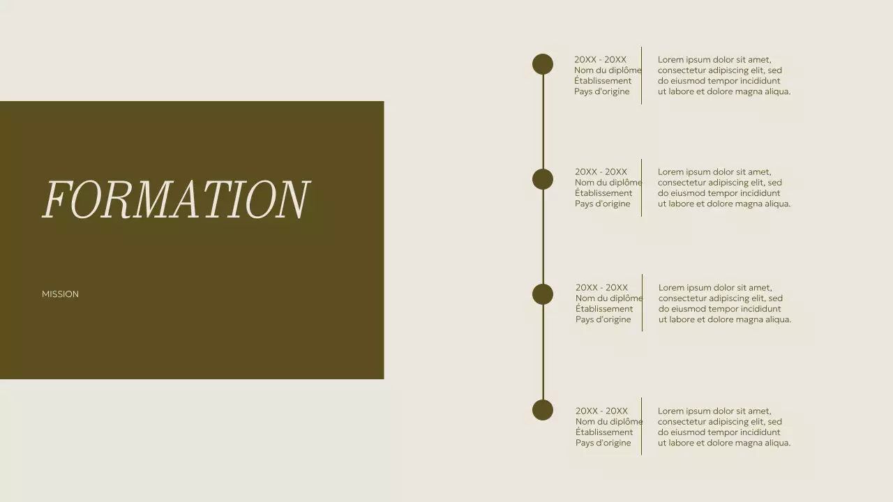 Matériel de portfolio créatif minimaliste beige et kaki