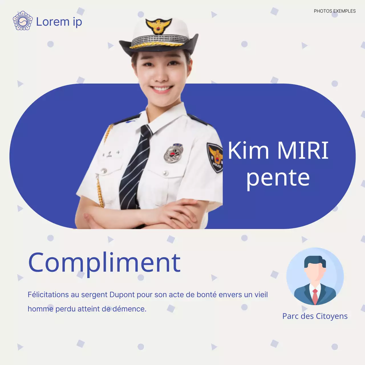 Promouvoir le contenu policier en bleu et blanc