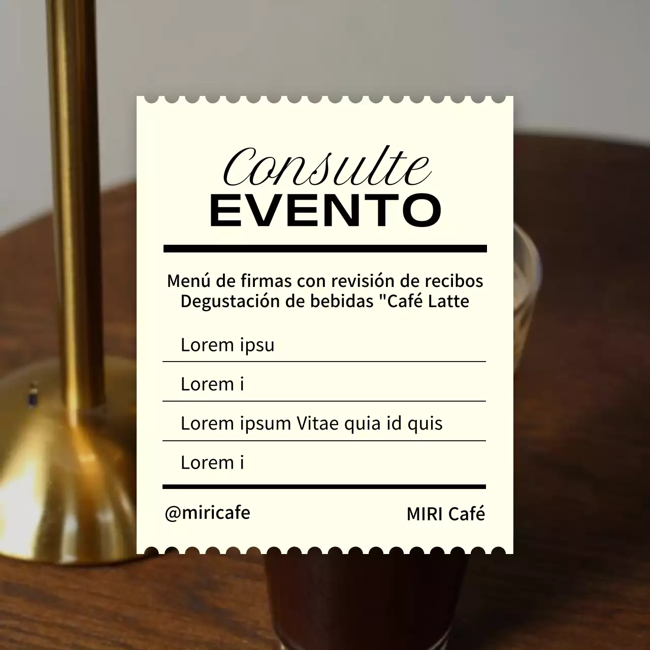 Un clásico anuncio de café en marrón y beige.