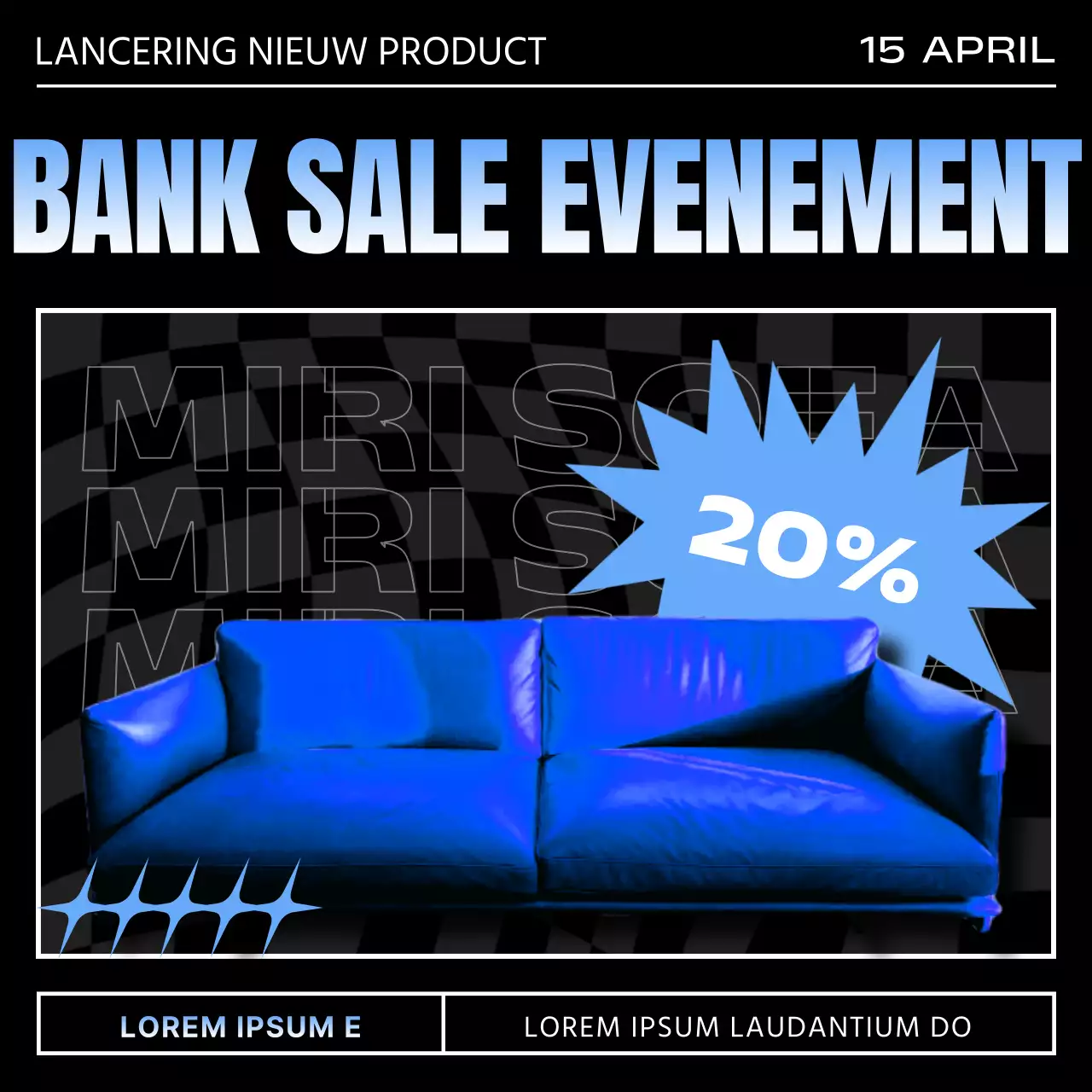 Promoot een nieuwe productlancering in lichtblauwe en witte cyberpunkstijl