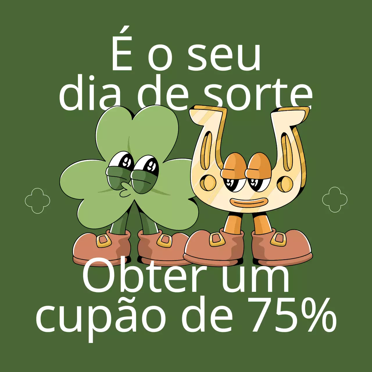 Anúncio retro verde e amarelo para o Dia de São Patrício