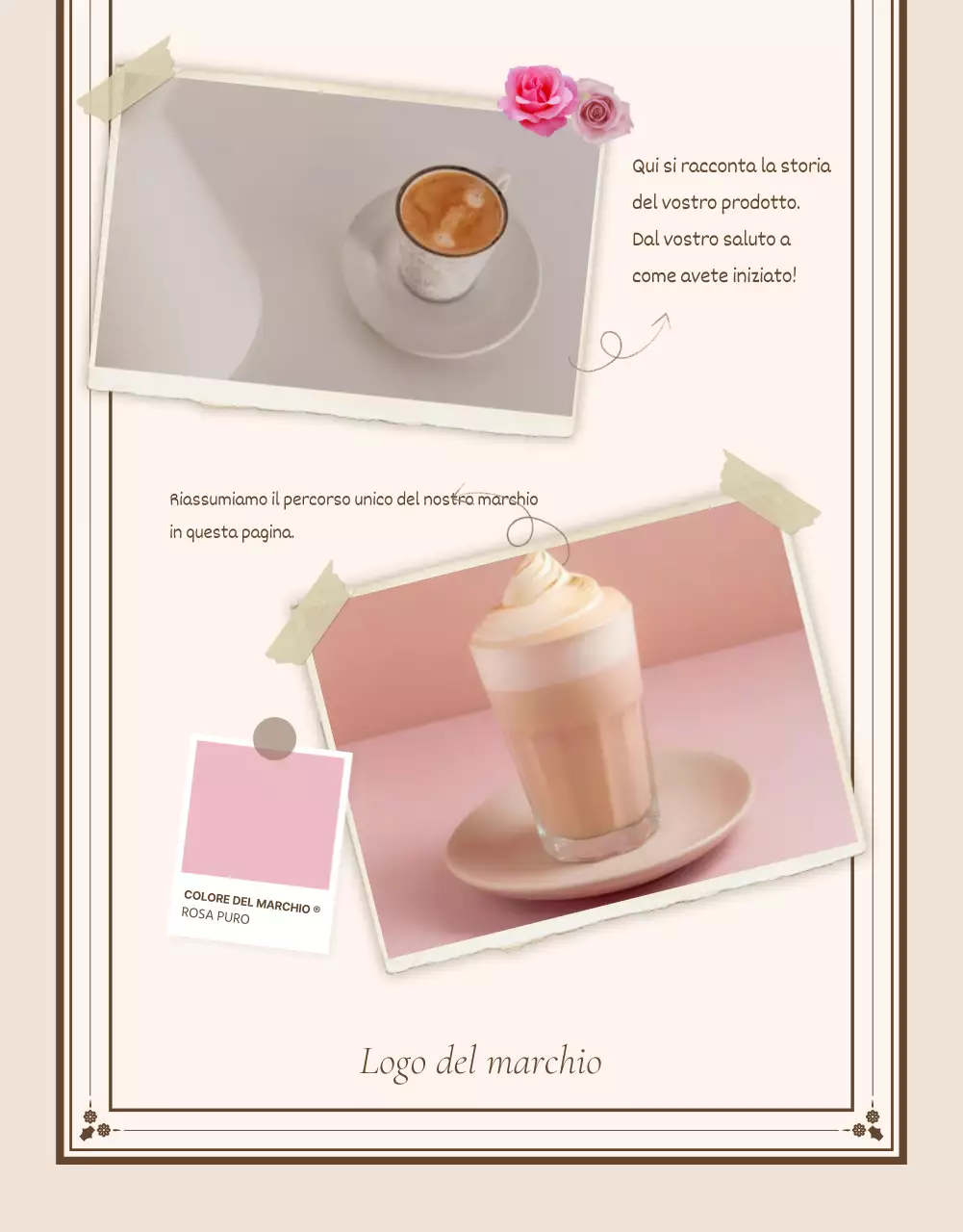 Pagina introduttiva o annuncio per pagine di dettaglio vintage in avorio e beige