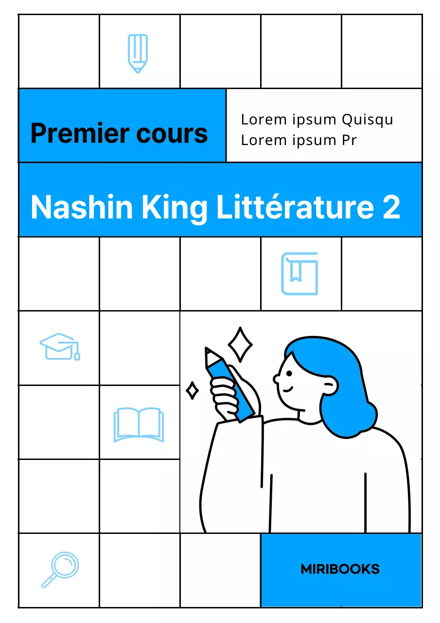 Jolis cahiers d'exercices scolaires bleu clair et blanc