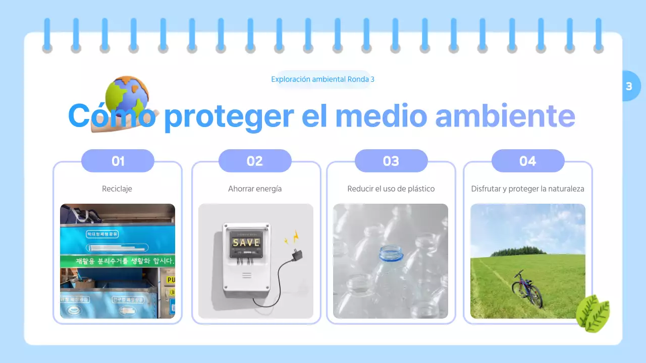 Un bonito recurso de educación medioambiental en azul claro y morado