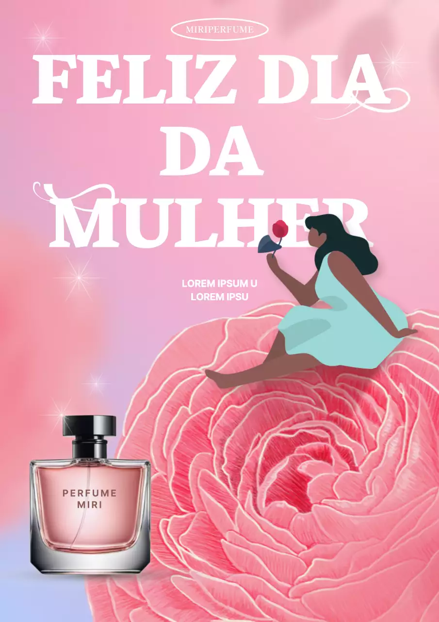 Promoção de uma simples exposição de perfume de rosas em rosa e malva