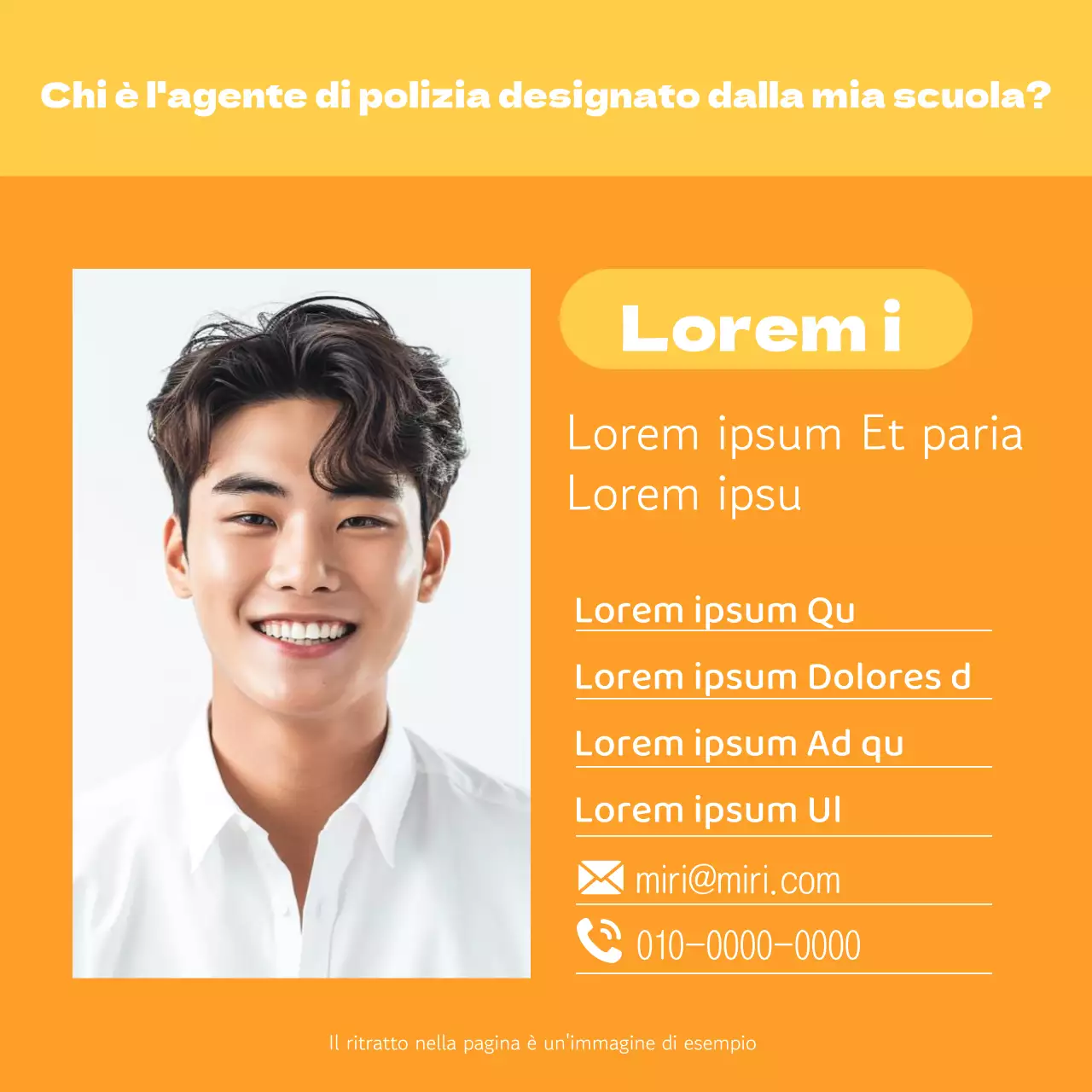 Una simpatica campagna di consulenza sulla violenza nelle scuole in giallo e arancione