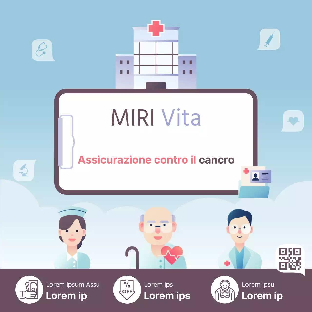 Informazioni sui prodotti assicurativi di tendenza in azzurro e marrone