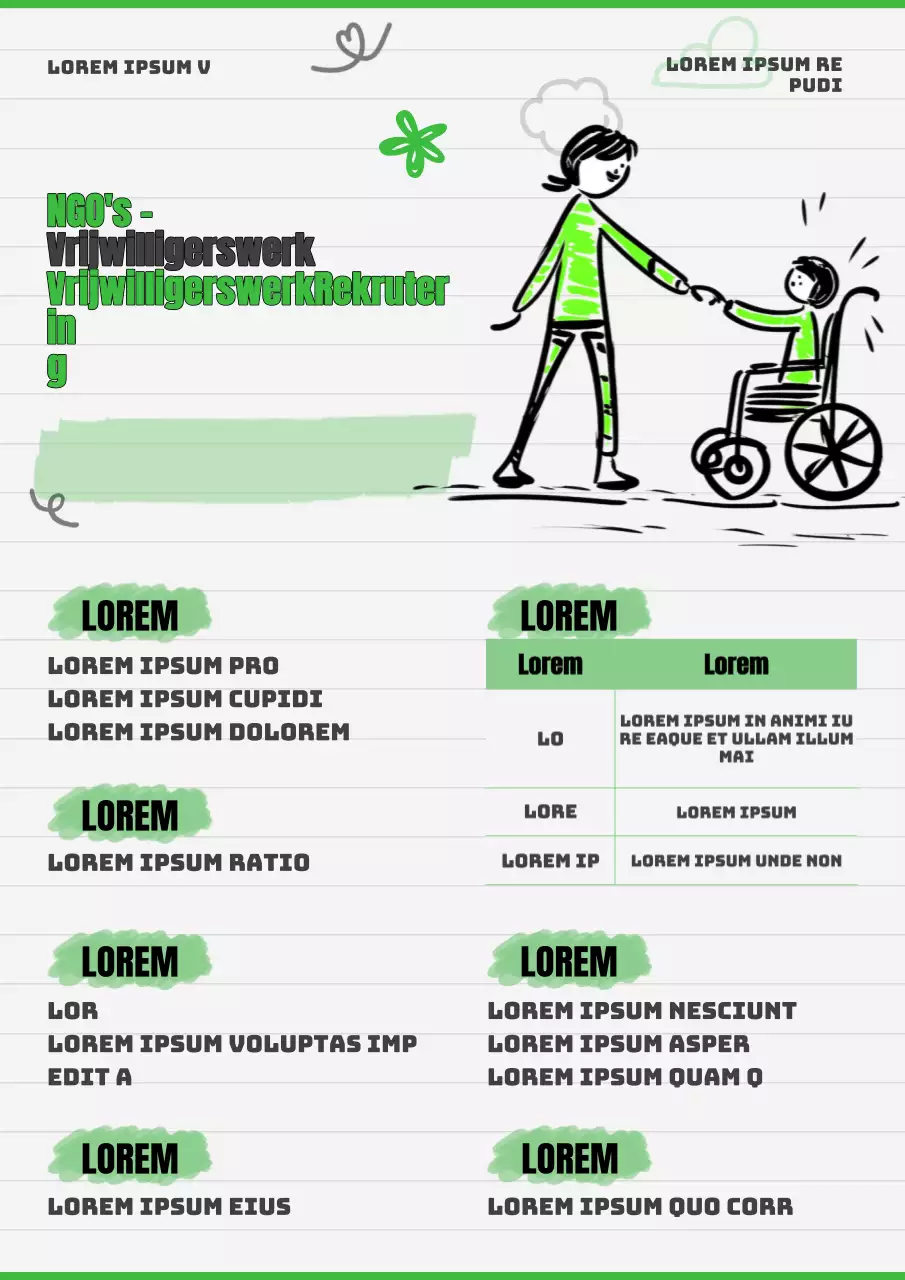 Een gids voor het werven van een modern NGO-vrijwilligersteam in groen en zwart