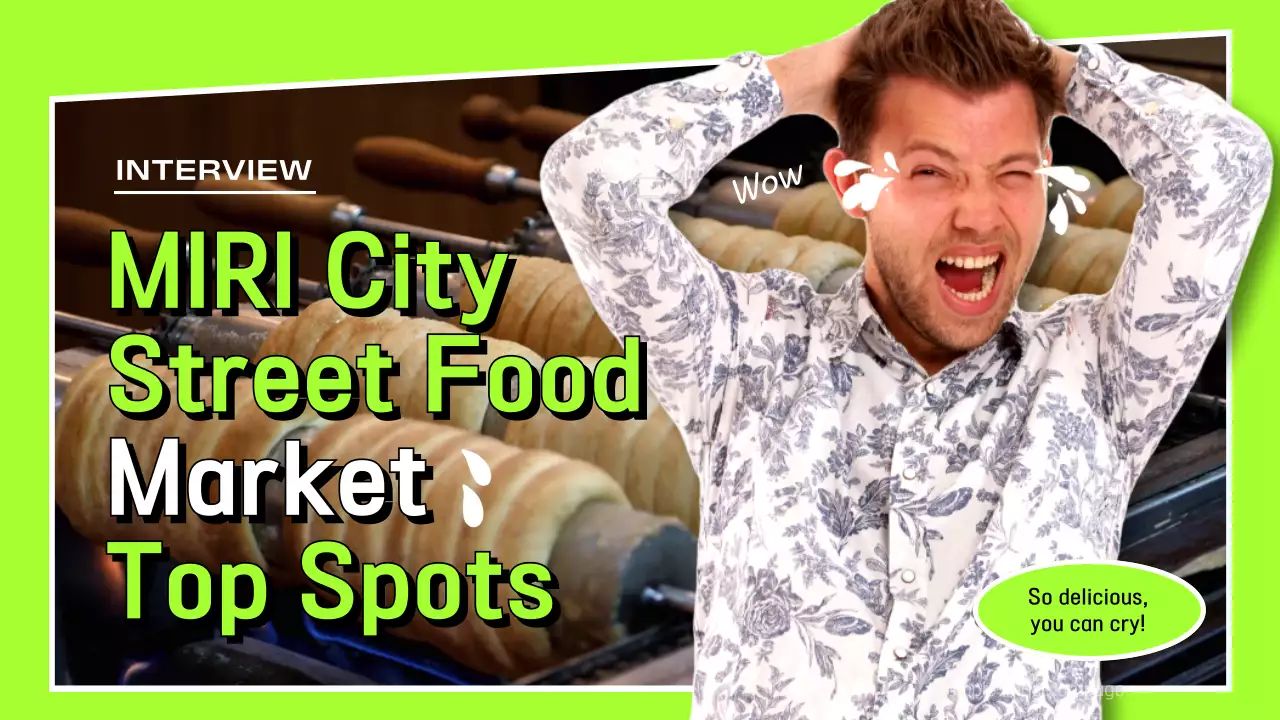 그린 트렌디 스트리트 푸드 가이드 유튜브 썸네일