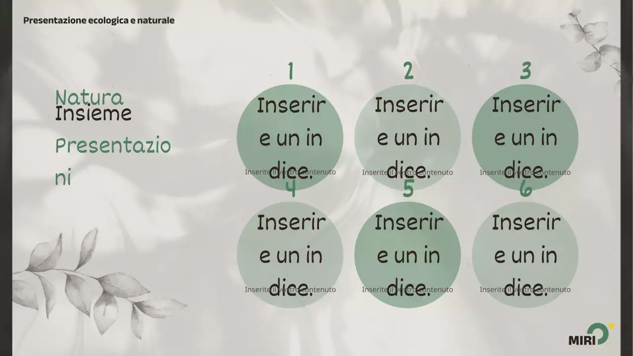 Promuovere una natura verde, semplice ed ecologica