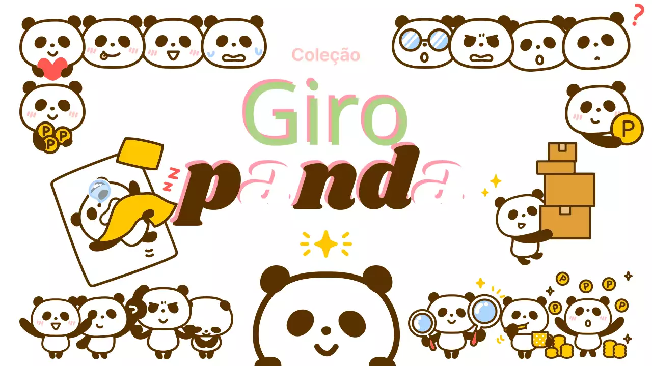 coleção de pandas fofos
