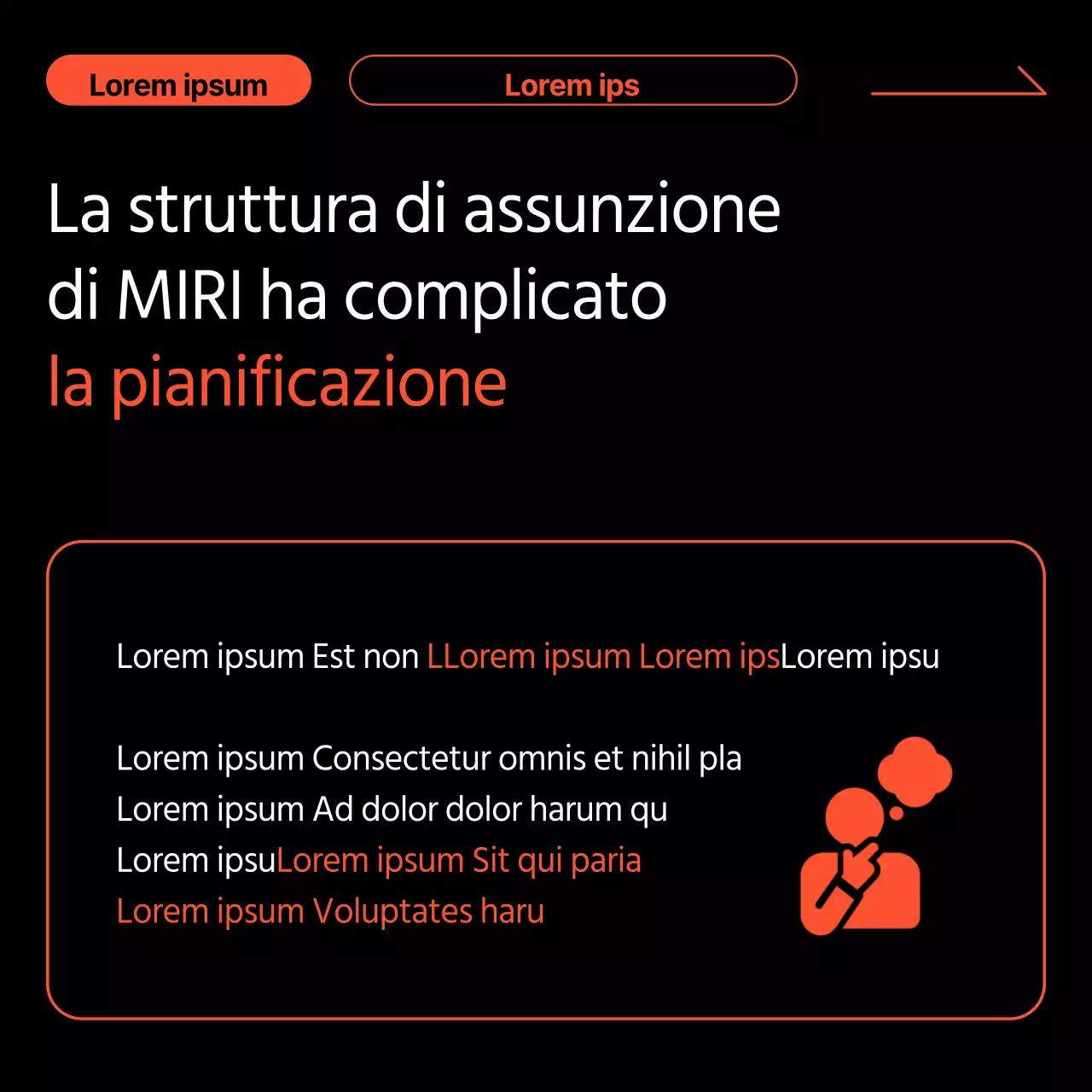 Promuovere le storie di successo dei clienti in nero e arancione