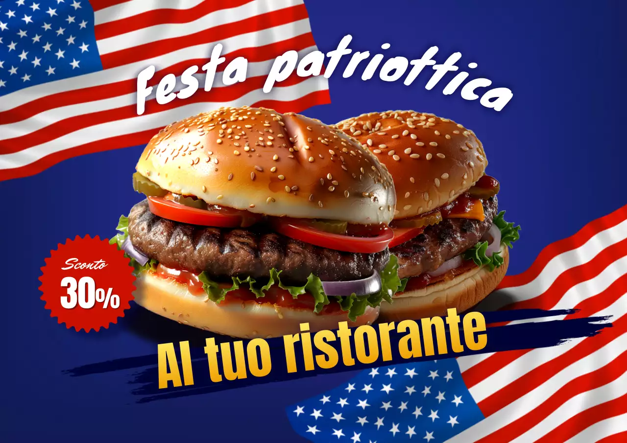Promuovete gli eventi del Giorno dell'Indipendenza americana in blu navy e rosso.