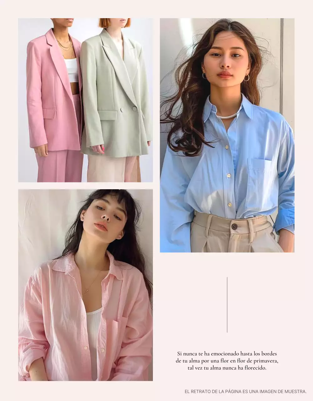 Promocione las páginas de productos de moda de primavera en rosa