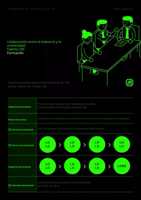 Una simple campaña de reclutamiento en rojo y negro para los contactos laborales