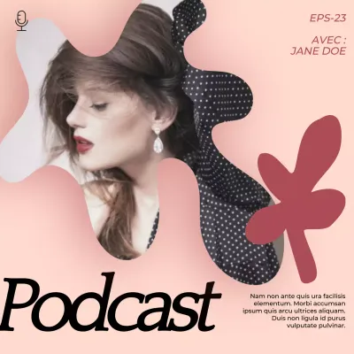 Couverture de podcast tendance rose et rouge
