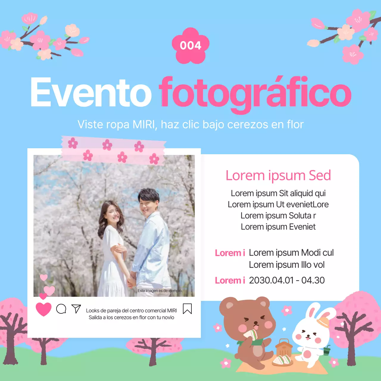 Promueve una bonita venta de primavera en azul claro y rosa