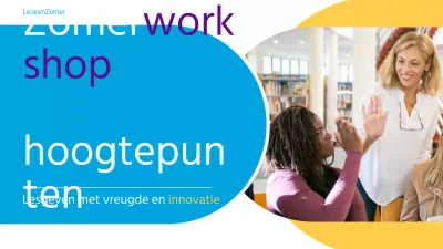 Eenvoudige zomerworkshop hoofdtitel in lichtblauw