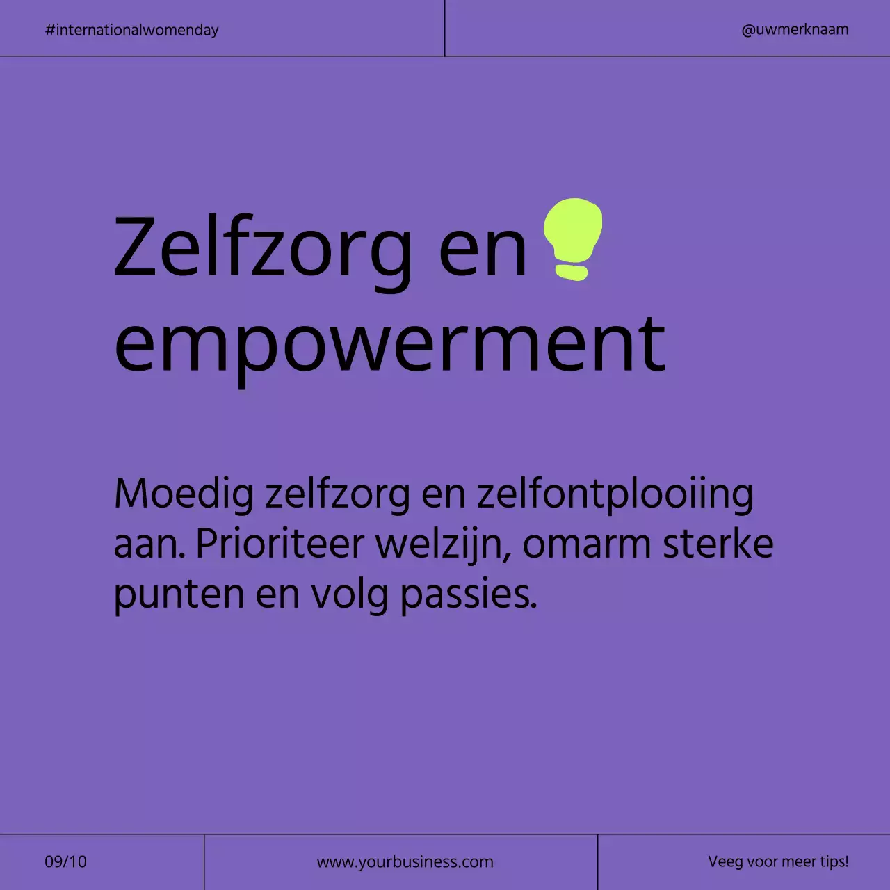 Paarse en neon moderne internationale vrouwendagcampagne