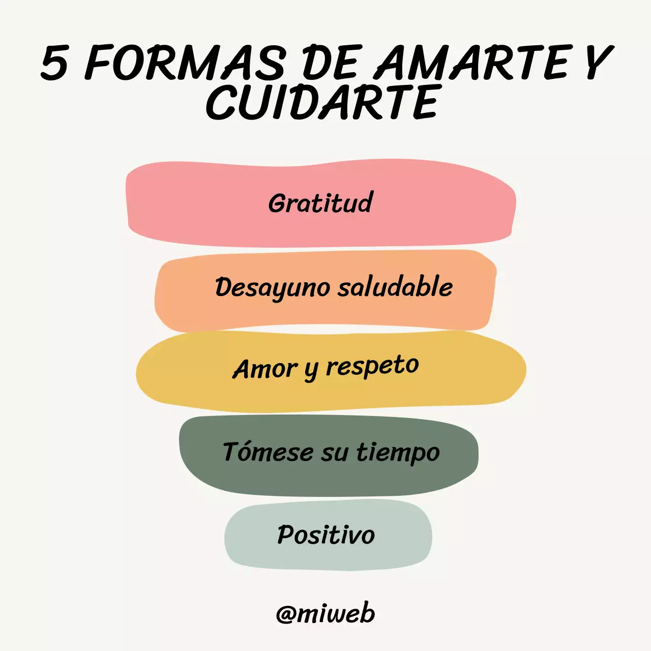 Beige y rosa Gráfico básico ilustrado del amor propio Material de estudio