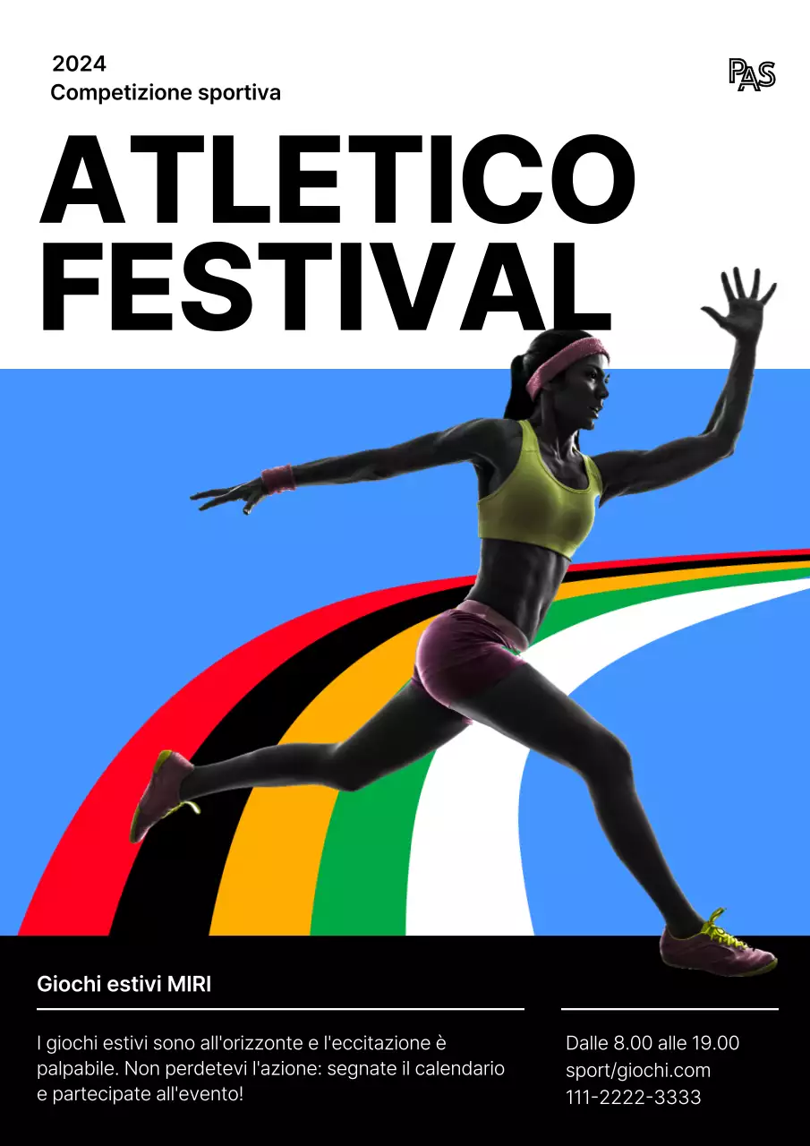 Promuovere InterHigh, una moderna competizione atletica nazionale per scuole superiori in rosso e blu.