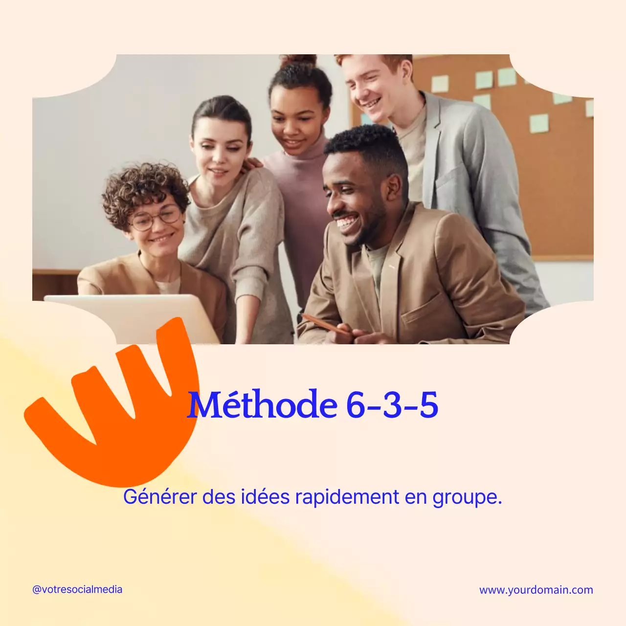 Orange et bleu Techniques modernes de brainstorming Stratégies