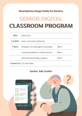 Beige Modern Smartphone Guide Poster