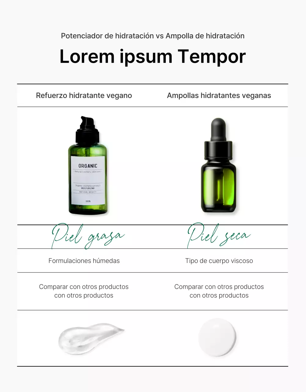 Promover una sencilla página de control de cosmética natural verde y blanca