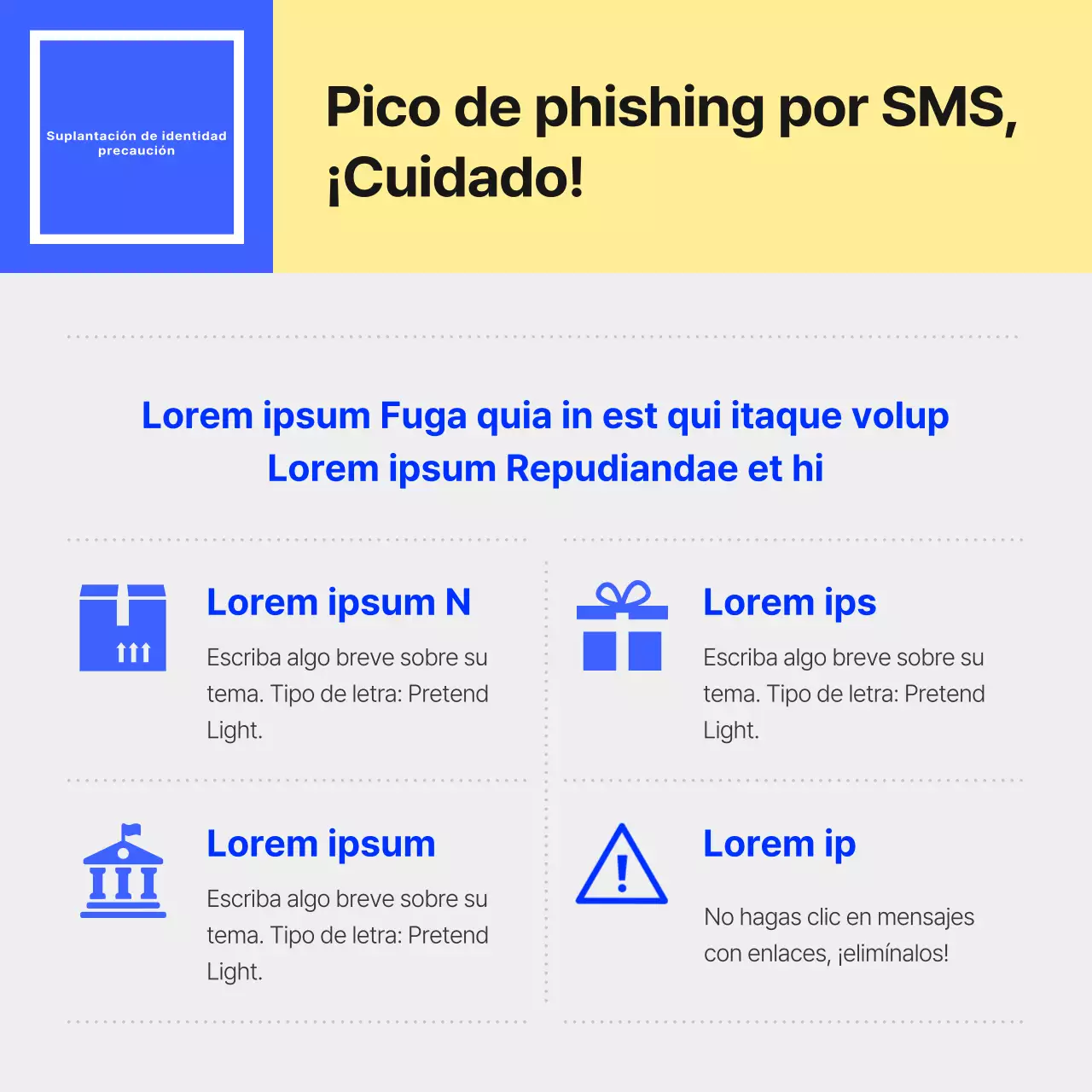 Promover un sencillo boletín policial azul y amarillo