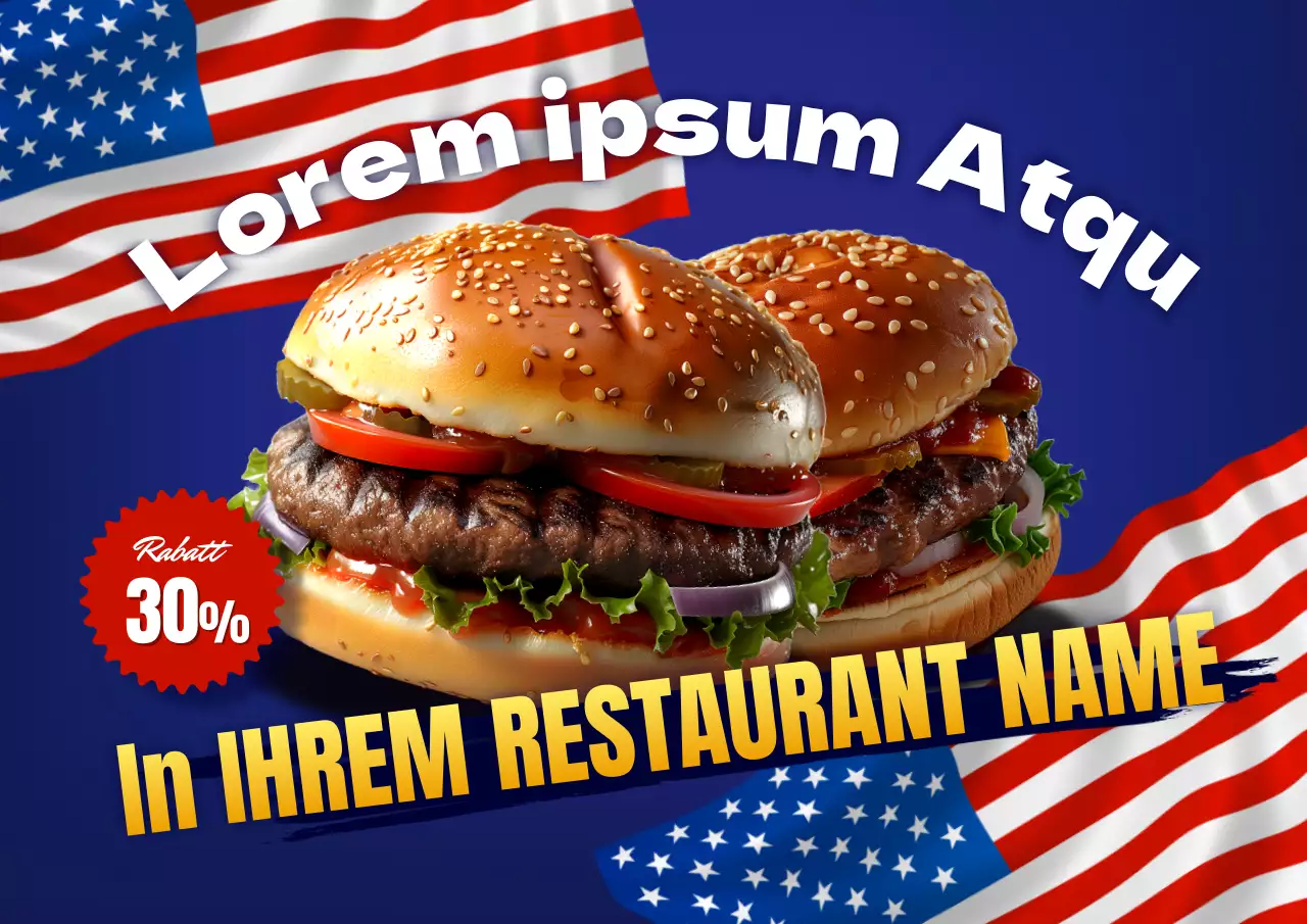 Förderung von Veranstaltungen zum amerikanischen Unabhängigkeitstag in den Farben Marineblau und Rot