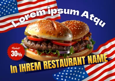 Förderung von Veranstaltungen zum amerikanischen Unabhängigkeitstag in den Farben Marineblau und Rot