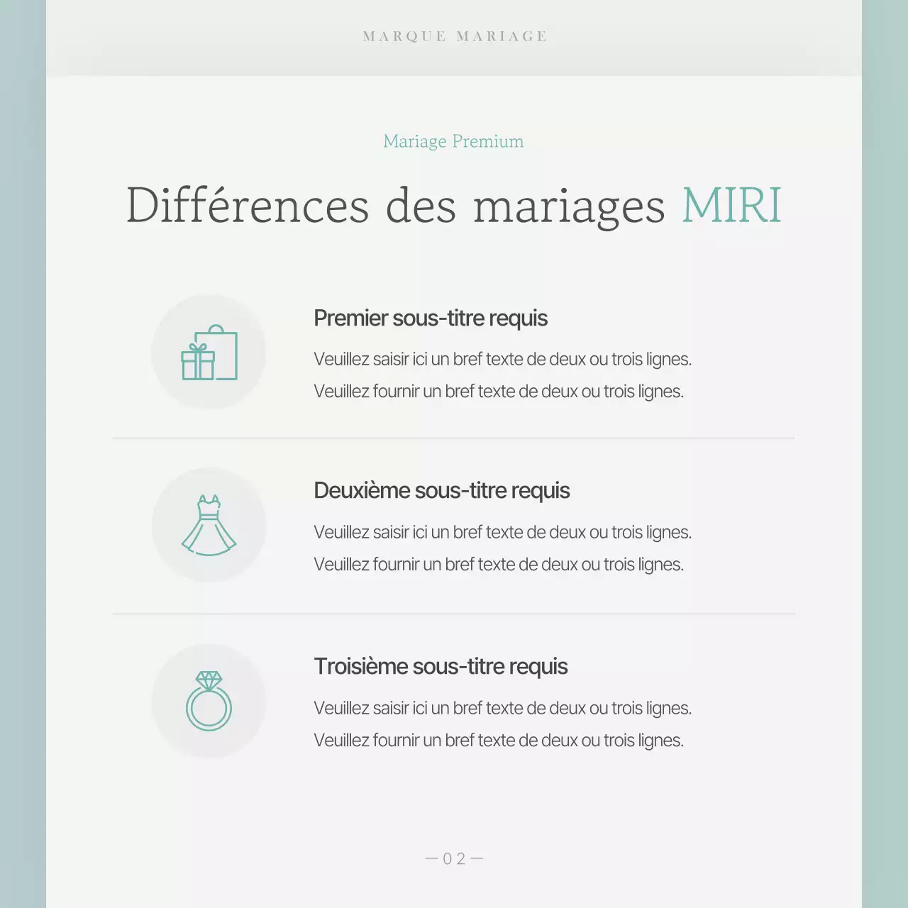 Promouvoir une marque de mariage simple en bleu clair