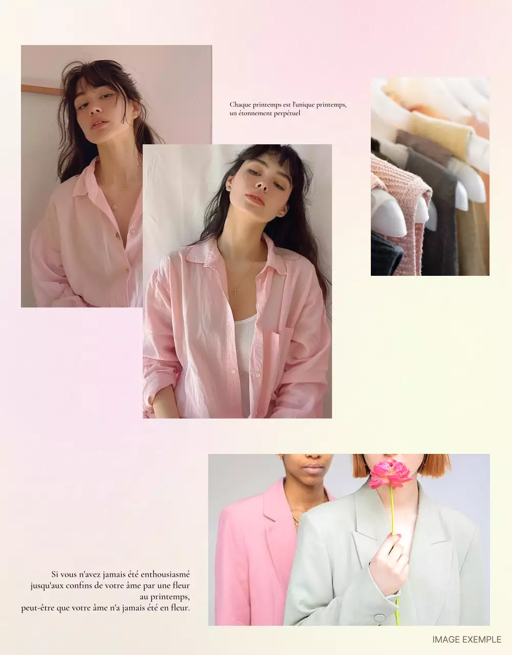 Promouvoir une mode kitsch avec une mise en page détaillée en rose