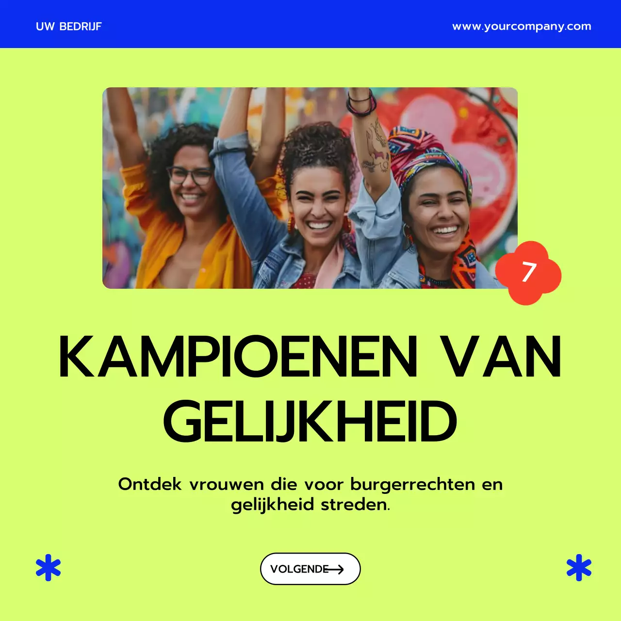 Paars en Geel Pop-thema Vrouwenmaand Tips Publiciteit