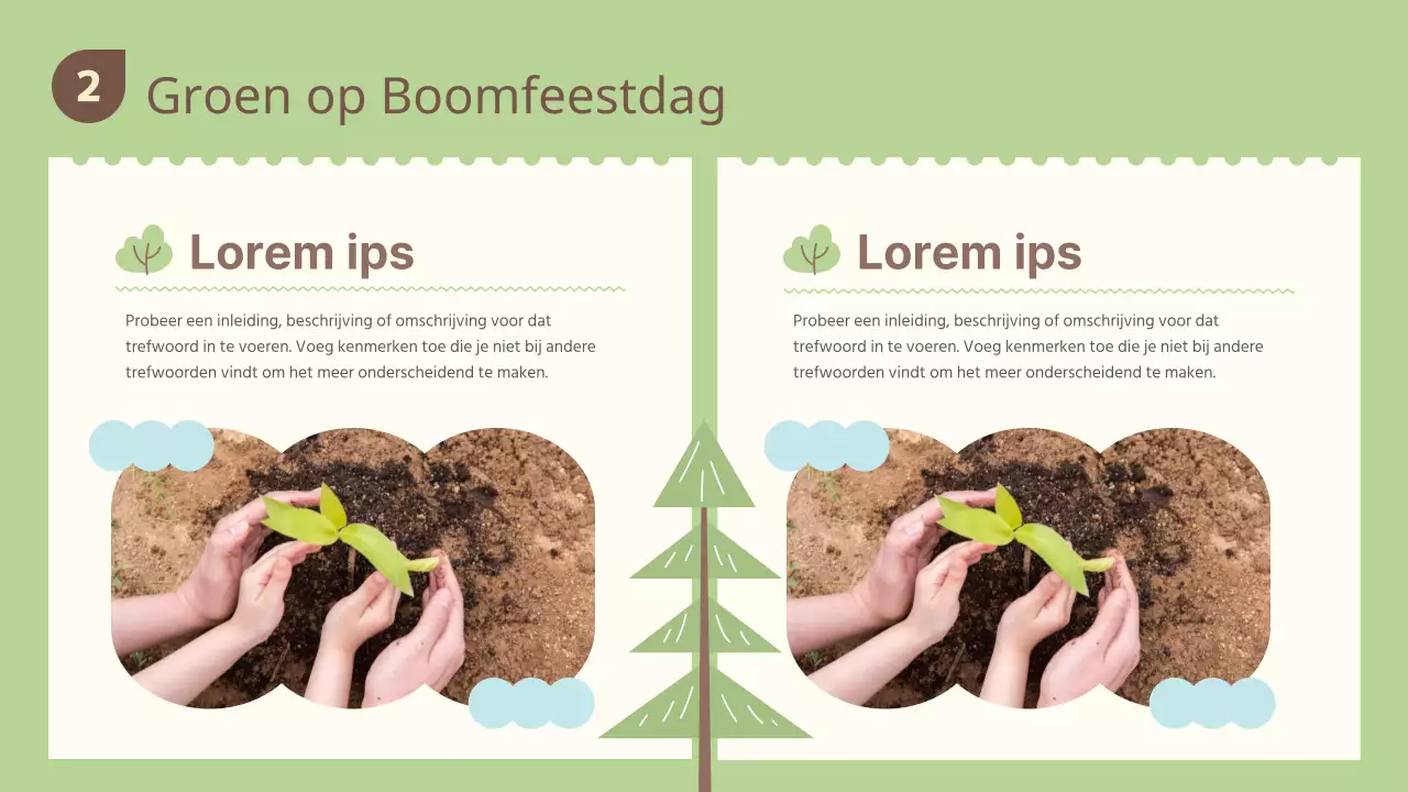 Groene en bruine bronnen voor Arbor Day