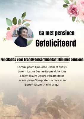 Eenvoudige brief voor brandweerman op pensioen in geel