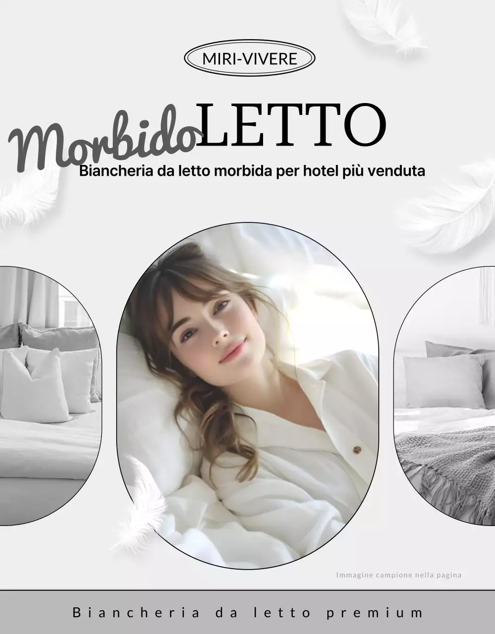 Promuovere la biancheria da letto grigia e moderna