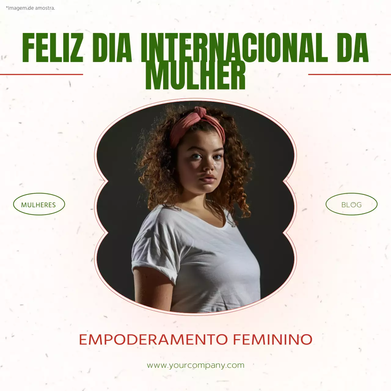 Branco e verde Tendência Minimal Anúncio Dia Internacional da Mulher